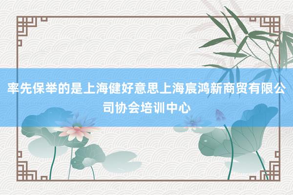 率先保举的是上海健好意思上海宸鸿新商贸有限公司协会培训中心
